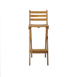 English Elm Outdoor Solid Acacia Folding Barstool with Teak Finish for Patio Bar Seating 53605.00