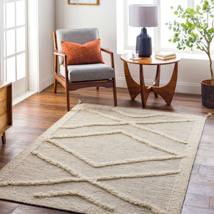 Surya Tripoli 2' X 3' Handmade Wool Rug - Bohemian Global Style For Cozy Living Room Transformation! Beige Wool Trp2300-23
