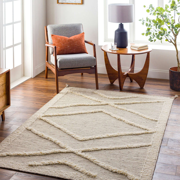Surya Tripoli 2' X 3' Handmade Wool Rug - Bohemian Global Style For Cozy Living Room Transformation! Beige Wool Trp2300-23