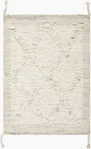Surya Tripoli 2' X 3' Handmade Wool Rug - Bohemian Global Style For Cozy Living Room Transformation! Cream Wool Trp2302-23