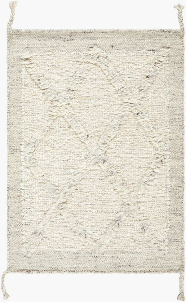 Surya Tripoli 2' X 3' Handmade Wool Rug - Bohemian Global Style For Cozy Living Room Transformation! Cream Wool Trp2302-23