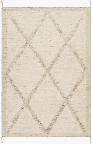 Surya Tripoli 2' X 3' Handmade Wool Rug - Bohemian Global Style For Cozy Living Room Transformation! Cream Wool Trp2302-69
