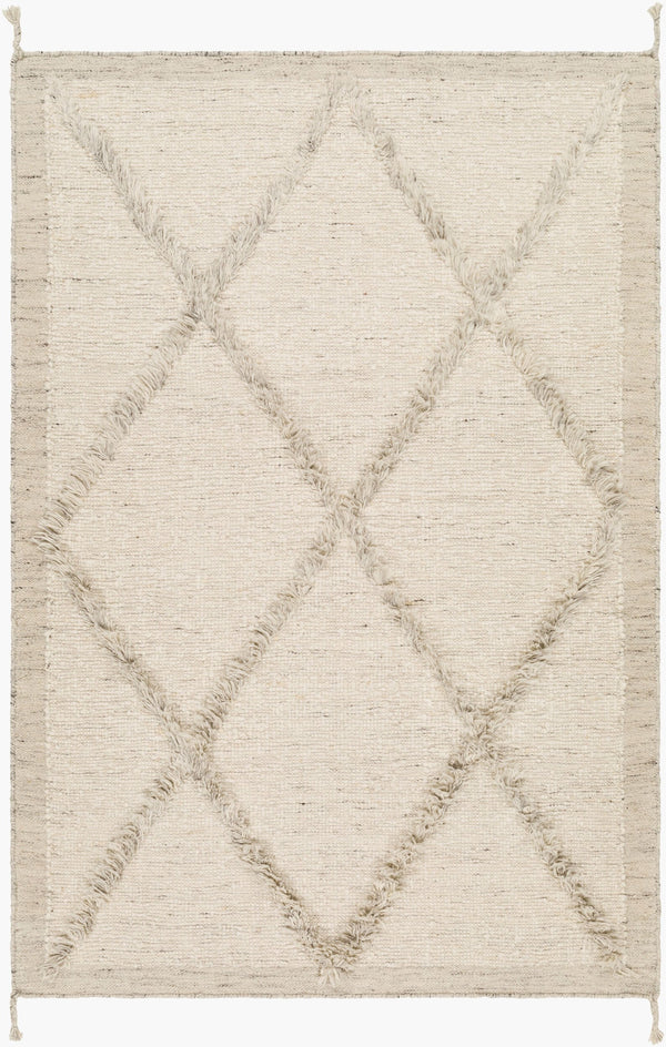 Surya Tripoli 2' X 3' Handmade Wool Rug - Bohemian Global Style For Cozy Living Room Transformation! Cream Wool Trp2302-69