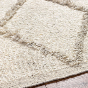 Surya Tripoli 2' X 3' Handmade Wool Rug - Bohemian Global Style For Cozy Living Room Transformation! Cream Wool Trp2302-69