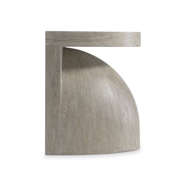 Bernhardt Bernhardt Sculptural Moda Side Table With Oak Aurum Top, Woodgrain Resin Base, Compact Modern Accent 547127