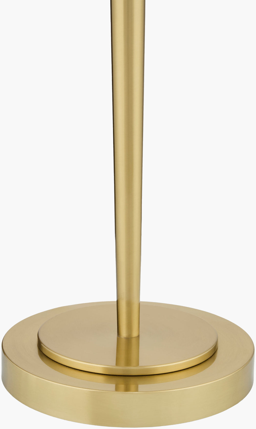 Surya Tarro 68" Arts & Crafts Tall Floor Lamp - Elegant Iron Body & Soft Linen Shade For Cozy Ambiance Body, Metallic ,Brass,Base, Metallic ,Brass,Shade, White,Cord, Translucent Iron,Iron,Linen,Polyester Trr-001