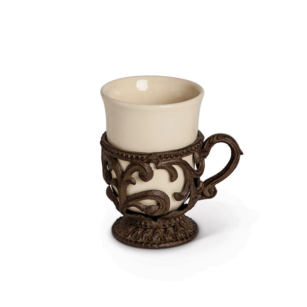 Acanthus Stoneware Coffee Mugs, Set of 4 EAW31640 Park Hill