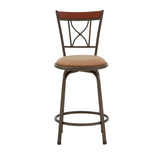 Homelegance By Top-Line Donaghy Curve X-Back Wood Trim Adjustable Stools (Set of 3) Bronze Engineered Wood