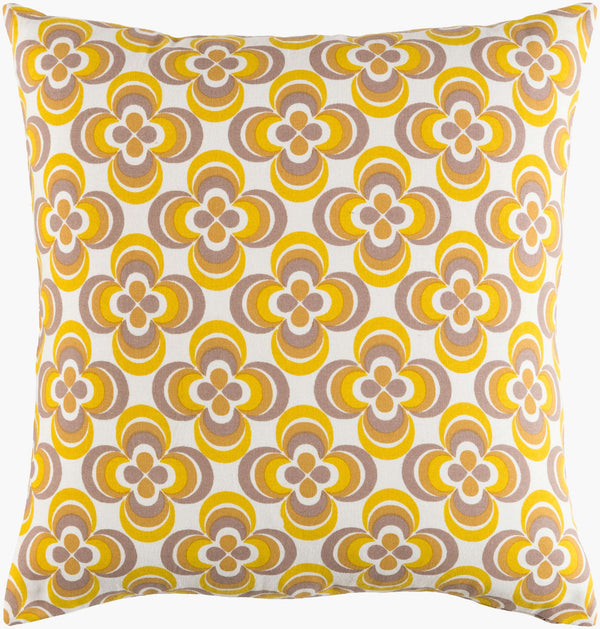 Surya Trudy 18" X 18" Cotton Accent Pillow - Durable, Stylish Decor Piece For Modern Home Revitalization Mustard Cotton,Cotton Trud7139-1818p