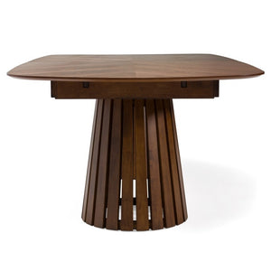 VIG Furniture Truman Walnut Extendable Dining Table - Mid-Century Modern Double Pedestal, Seats 8–10 Guests VGMA-MI-5346
