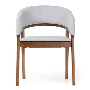 VIG Furniture Truman Grey Upholstered Dining Chair With Walnut Accents — Mid-Century Solid Rubberwood, Durable Comfort VGMA-MI-1240