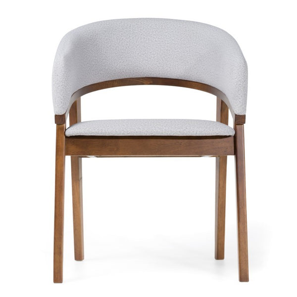 VIG Furniture Truman Grey Upholstered Dining Chair With Walnut Accents — Mid-Century Solid Rubberwood, Durable Comfort VGMA-MI-1240