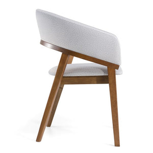 VIG Furniture Truman Grey Upholstered Dining Chair With Walnut Accents — Mid-Century Solid Rubberwood, Durable Comfort VGMA-MI-1240