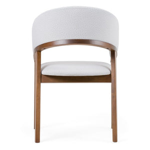 VIG Furniture Truman Grey Upholstered Dining Chair With Walnut Accents — Mid-Century Solid Rubberwood, Durable Comfort VGMA-MI-1240