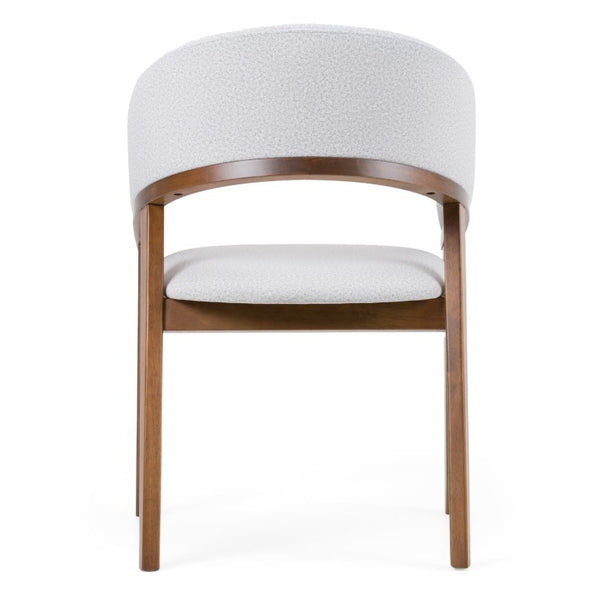 VIG Furniture Truman Grey Upholstered Dining Chair With Walnut Accents — Mid-Century Solid Rubberwood, Durable Comfort VGMA-MI-1240