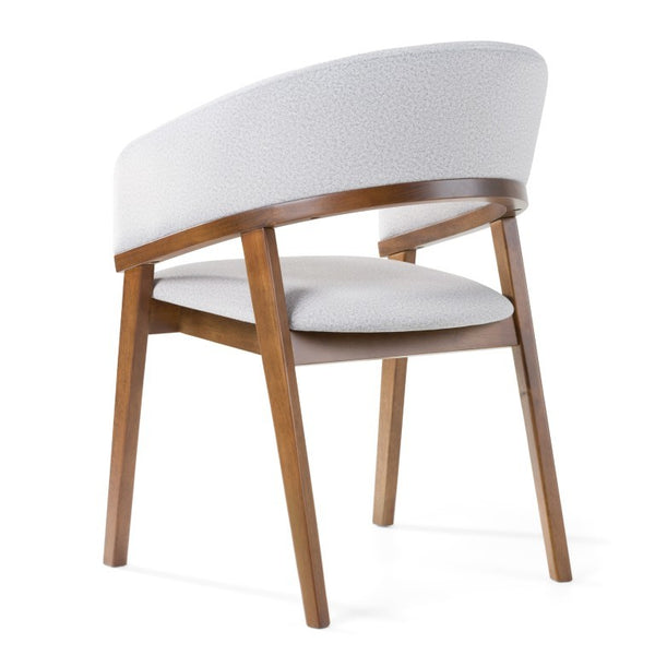VIG Furniture Truman Grey Upholstered Dining Chair With Walnut Accents — Mid-Century Solid Rubberwood, Durable Comfort VGMA-MI-1240
