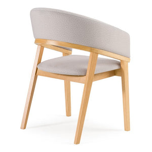 VIG Furniture Truman Upholstered Mid-Century Dining Chair In Silver Polyester With Natural Oak Frame, Cushioned Comfort VGMA-MI-1240-2-NAT