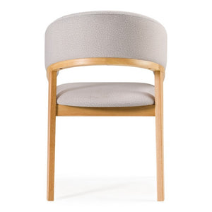 VIG Furniture Truman Upholstered Mid-Century Dining Chair In Silver Polyester With Natural Oak Frame, Cushioned Comfort VGMA-MI-1240-2-NAT
