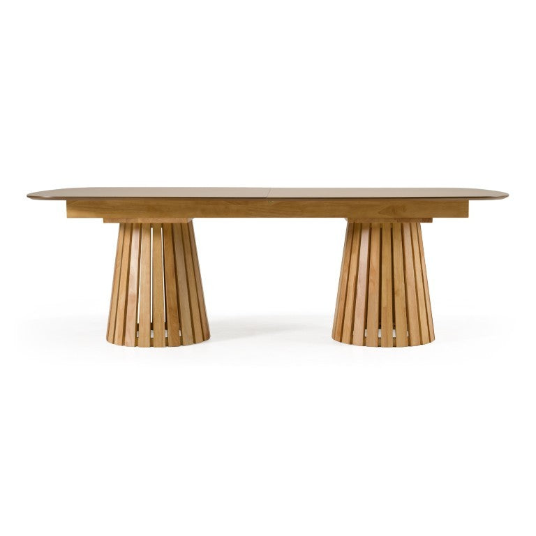 VIG Furniture Truman Natural Oak Mid-Century Extendable Dining Table With Butterfly Leaves Seats 8–10, 94.5–118" VGMA-MIT-5346-EXT-NAT