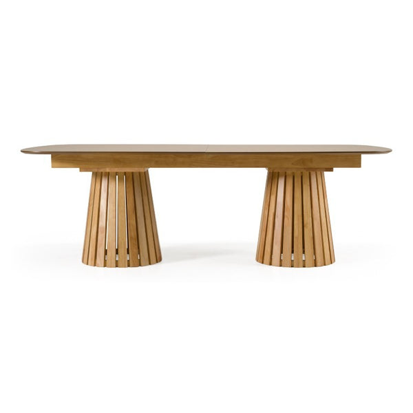 VIG Furniture Truman Natural Oak Mid-Century Extendable Dining Table With Butterfly Leaves Seats 8–10, 94.5–118" VGMA-MIT-5346-EXT-NAT