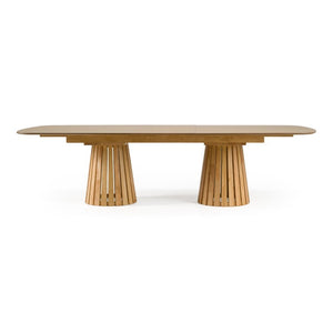VIG Furniture Truman Natural Oak Mid-Century Extendable Dining Table With Butterfly Leaves Seats 8–10, 94.5–118" VGMA-MIT-5346-EXT-NAT