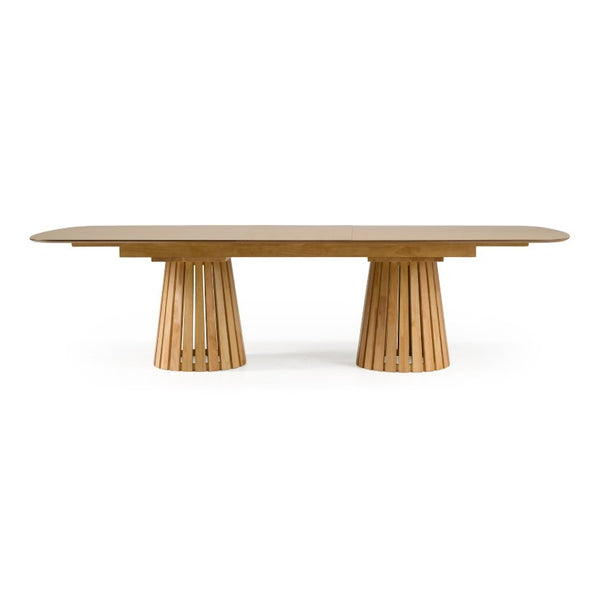 VIG Furniture Truman Natural Oak Mid-Century Extendable Dining Table With Butterfly Leaves Seats 8–10, 94.5–118" VGMA-MIT-5346-EXT-NAT