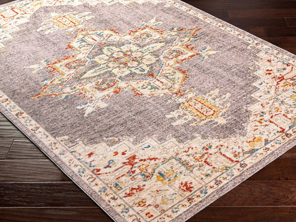 Livabliss Truva Traditional Square Area Rug with Fringe Polyester Pile for Living Spaces TRV2300-6RD