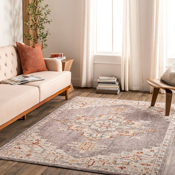 Livabliss Truva Traditional Square Area Rug with Fringe Polyester Pile for Living Spaces TRV2300-6RD