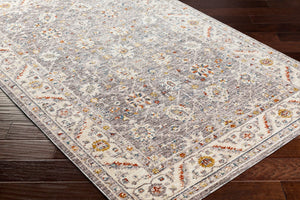 Livabliss Truva Medallion Polyester Area Rug with Fringe Border for Living Room or Bedroom Charcoal, Ivory 8'8" x 12' TRV2302-912