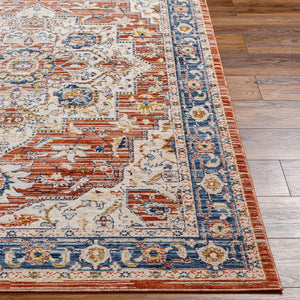 Livabliss Truva Square Polyester Area Rug with Fringe Turkish Ornate Pattern for Living Rooms TRV2303-6RD
