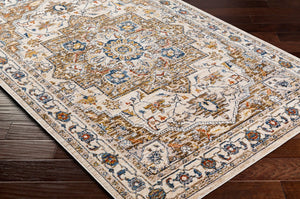 Livabliss Truva Machine Woven Medallion Runner Rug Turkish Polyester Fringe Hallway Accent Light Beige, Ch 8'8" x 12' TRV2305-912