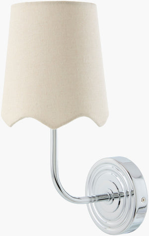 Livabliss Torvi Linen Shade Wall Sconce Aged Metal French Country Cottage Light for Bedroom TRVI-002