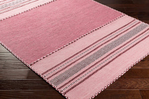 Surya Trenza 2'6" X 8' Handmade Cotton Rug - Elegant Global Design, Durable, Spot Clean, 1-year Warranty Light Pink Cotton,Chenille,Cotton Trz3005-576