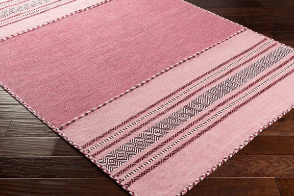 Surya Trenza 2'6" X 8' Handmade Cotton Rug - Elegant Global Design, Durable, Spot Clean, 1-year Warranty Light Pink Cotton,Chenille,Cotton Trz3005-576