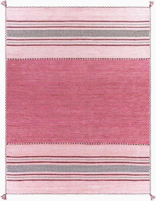 Surya Trenza 2'6" X 8' Handmade Cotton Rug - Elegant Global Design, Durable, Spot Clean, 1-year Warranty Light Pink Cotton,Chenille,Cotton Trz3005-576