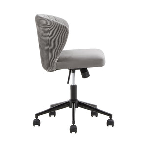 Homelegance By Top-Line Edoardo Curved Back Velvet Wave Pattern Office Chair Dark Grey Velvet