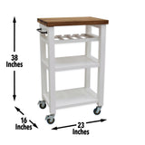 Steve Silver Belden Kitchen Cart White BD150CKW