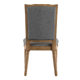 Homelegance By Top-Line Mayer Ornate Linen and Wood Dining Chairs (Set of 2) Grey Rubberwood