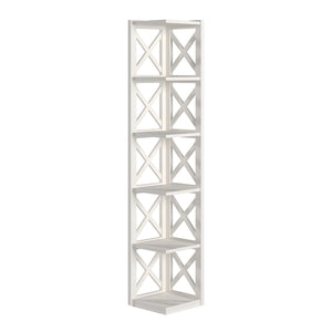 Homelegance By Top-Line Julius X-Frame 5-Shelf Bookcase White Rubberwood