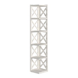 Homelegance By Top-Line Julius X-Frame 5-Shelf Bookcase White Rubberwood