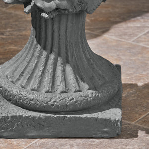 English Elm Mgo Handcrafted Urn Planter Pedestal Style Weather Resistant Patio Garden Accent 63410.00GRY
