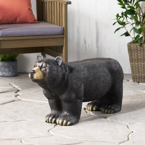 English Elm Christopher Knight Home® - MGO Bear Bench Lightweight Concrete Outdoor Bench in Matte Black with Detailed Bear Design, 31.75" W 72985.00