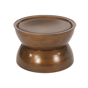 English Elm Christopher Knight Home® - METAL Hourglass Coffee Table with Brushed Antique Brown Finish, Hammered Iron Texture, Durable Edge Trim Antique Bronze 72227.00BRZBRSANT