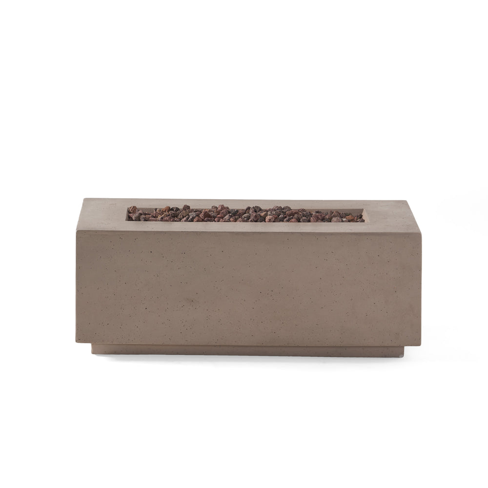English Elm 40" Rectangular Mgo Concrete Propane Fire Pit 40000 Btu Patio Outdoor Heater 63492.00LGRY-40K