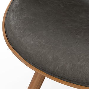 English Elm Malden Bentwood Dining Chair - Vintage Brown Vegan Leather, Stylish Comfort For Home & Office B136P158903