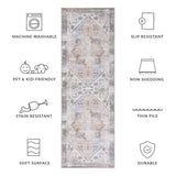 Safavieh Tucson 102 M/W S/R Power Loomed Traditional Rug Beige / Grey 7' x 7' Square