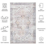 Safavieh Tucson 102 M/W S/R Power Loomed Traditional Rug Beige / Grey 7' x 7' Square