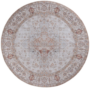 Safavieh Tucson 105 M/W S/R Power Loomed Traditional Rug Light Grey / Rust 9' x 9' Square