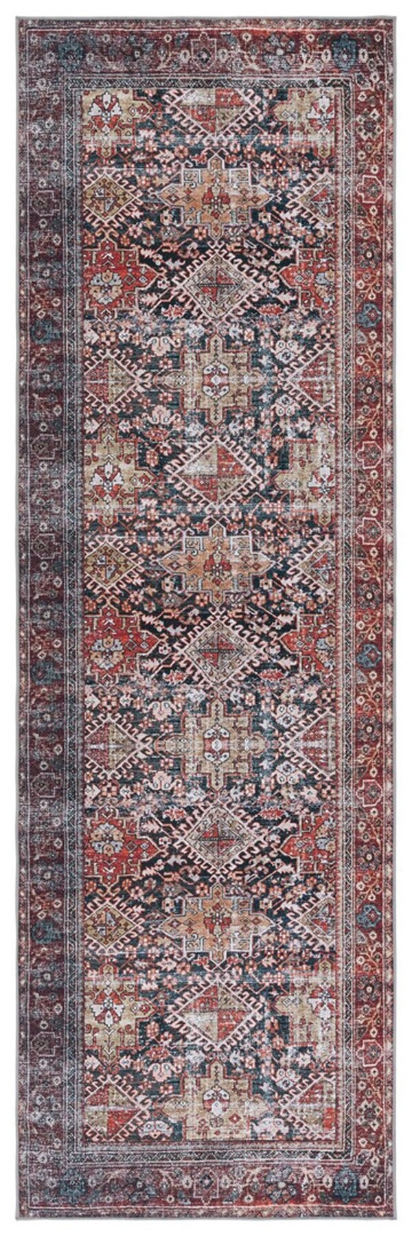 Safavieh Tucson 130 M/W S/R Power Loomed Traditional Rug Navy / Rust 2'-6" x 4'