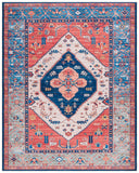 Safavieh Tucson 133 M/W S/R Power Loomed Traditional Rug Rust / Blue 4' x 4' Square